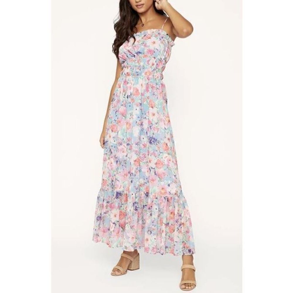 Lost + wander Garden Smocked Maxi Dress size small
